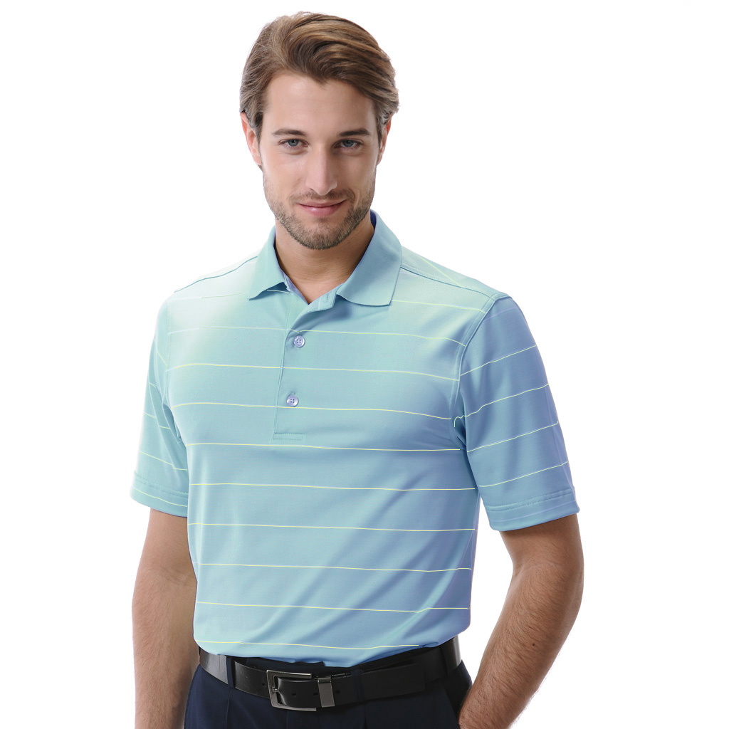 Monterey Club Mens Dry Swing Single Color Stripe Polo Shirt #1661
