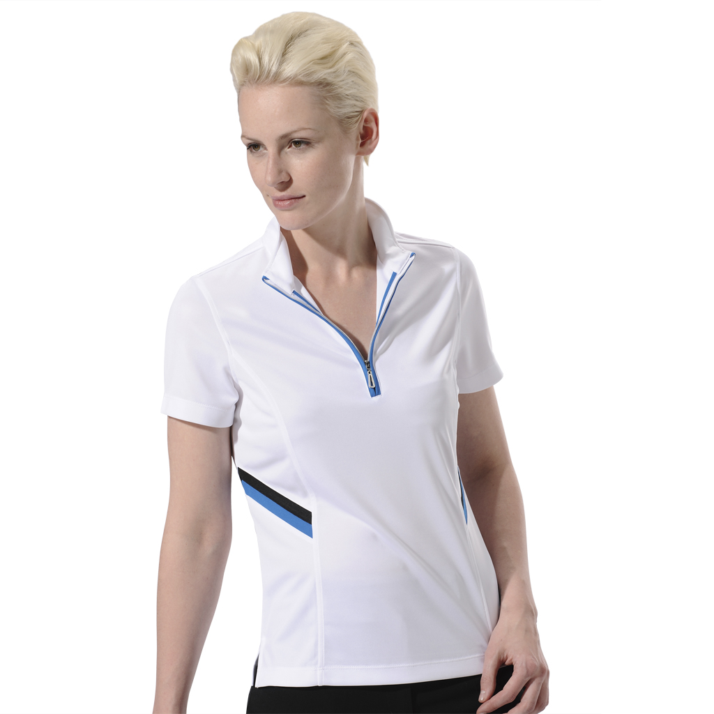 Monterey Club Ladies Dry Swing Side Stripe Colorblock Polo Golf Shirt #2194 | eBay